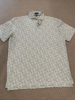 Men's Stitch Golf Polo Shirt - White & Green